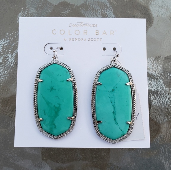 Kendra Scott Jewelry - Kendra Scott Danielle earrings teal RARE stone